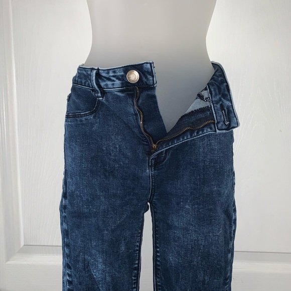 AEO SKY HIGH JEGGING Blue Denim Stretch Jeans EXC - Picture 3 of 8
